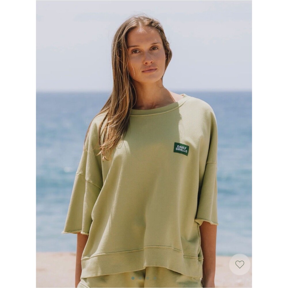 Daily Drills Matcha Patch Cropped Sleeve Crew XS/S